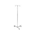 IV Stand Double Hook Metal Base 3 Wheels